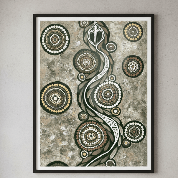 Snake on Long Travels Green Tone by Emma Rigney wall - art - picture - poster