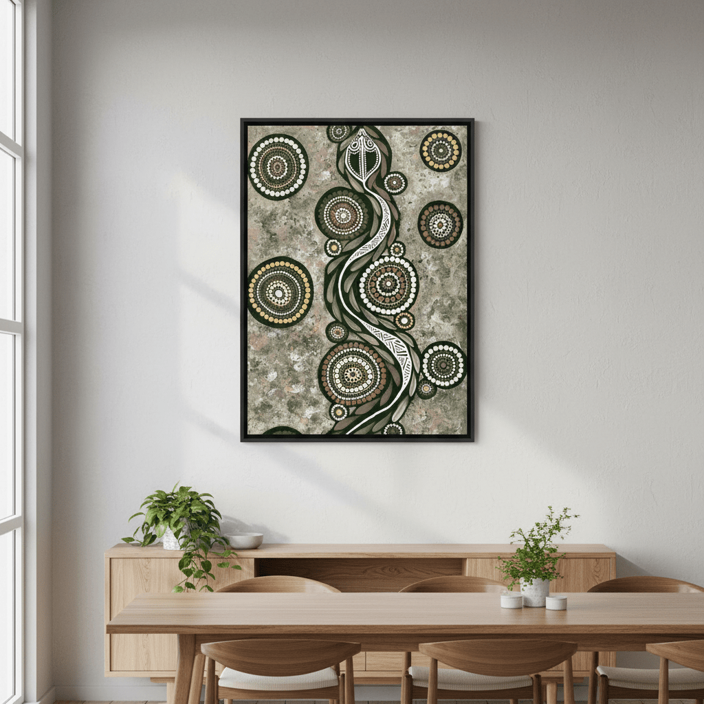 Snake on Long Travels Green Tone by Emma Rigney wall - art - picture - poster
