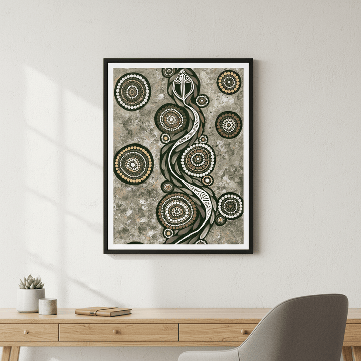 Snake on Long Travels Green Tone by Emma Rigney wall - art - picture - poster