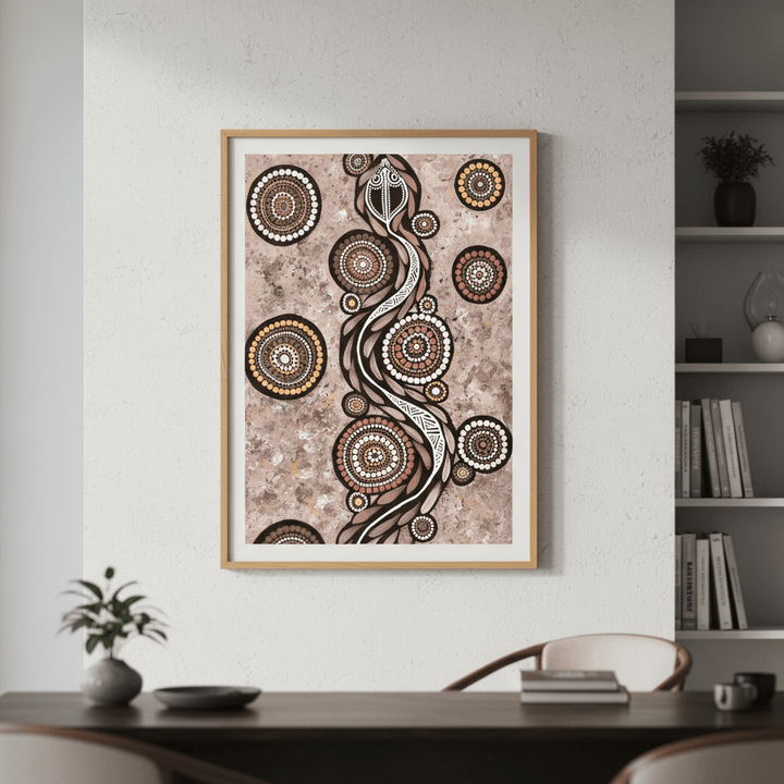 Snake on Long Travels Mocha Tone by Emma Rigney wall - art - picture - poster