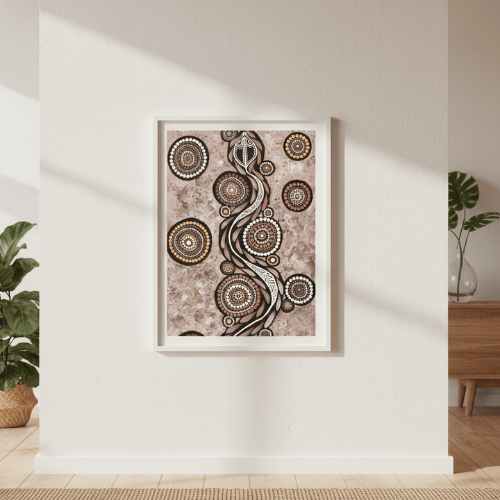 Snake on Long Travels Mocha Tone by Emma Rigney wall - art - picture - poster