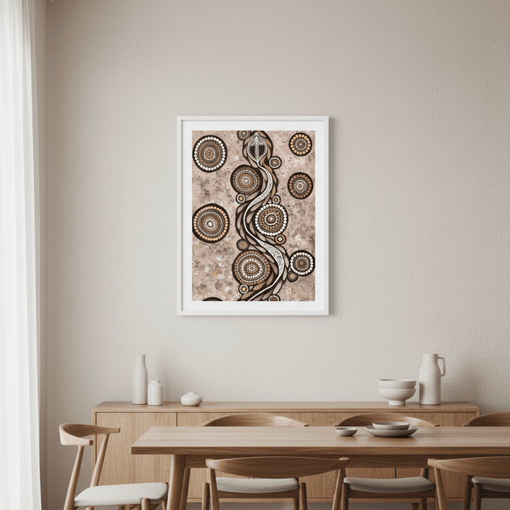 Snake on Long Travels Mocha Tone by Emma Rigney wall - art - picture - poster