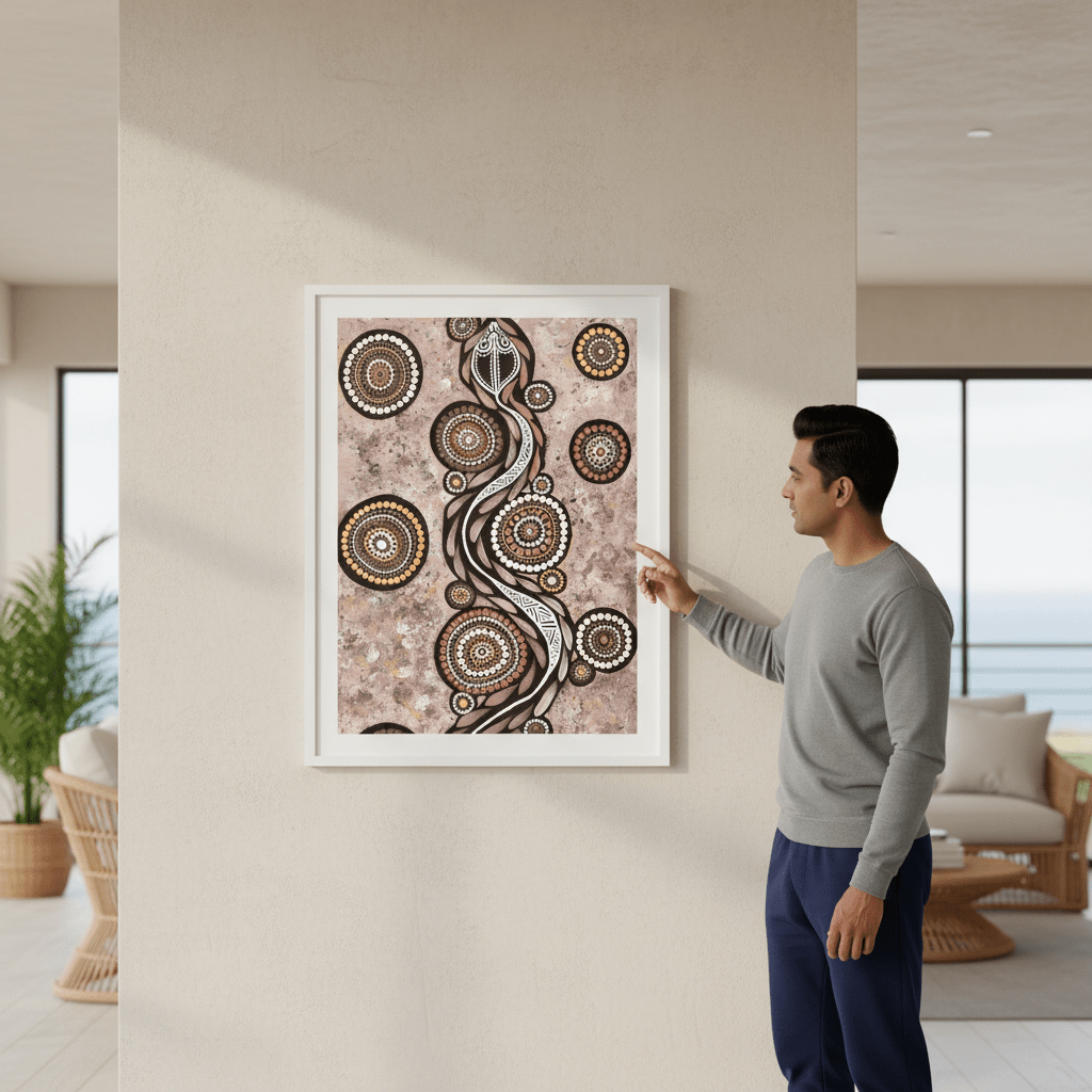 Snake on Long Travels Mocha Tone by Emma Rigney wall - art - picture - poster