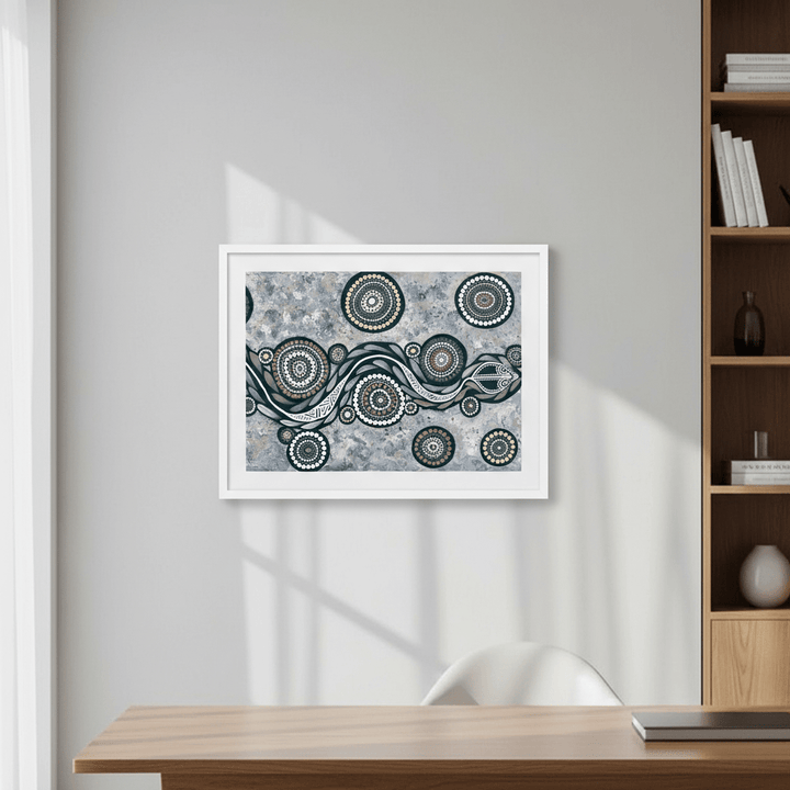 Snake on Long Voyage Blue Tone by Emma Rigney wall - art - picture - poster