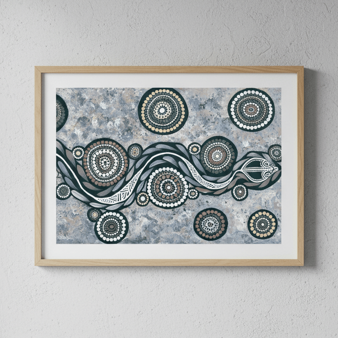 Snake on Long Voyage Blue Tone by Emma Rigney wall - art - picture - poster