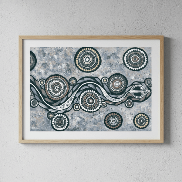 Snake on Long Voyage Blue Tone by Emma Rigney