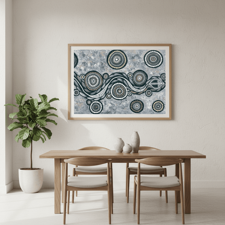 Snake on Long Voyage Blue Tone by Emma Rigney wall - art - picture - poster