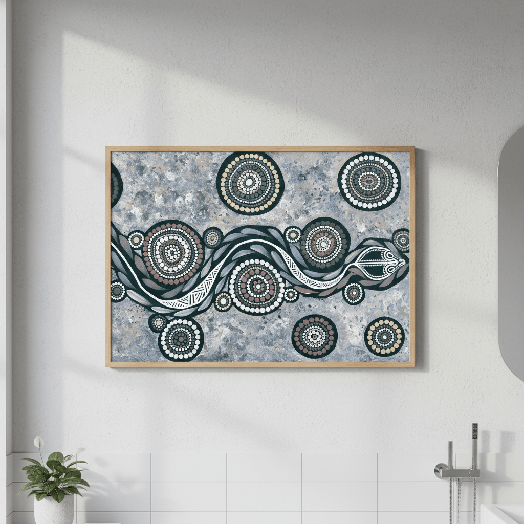 Snake on Long Voyage Blue Tone by Emma Rigney wall - art - picture - poster