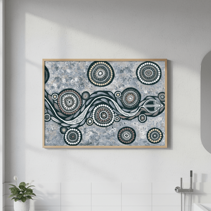 Snake on Long Voyage Blue Tone by Emma Rigney wall - art - picture - poster