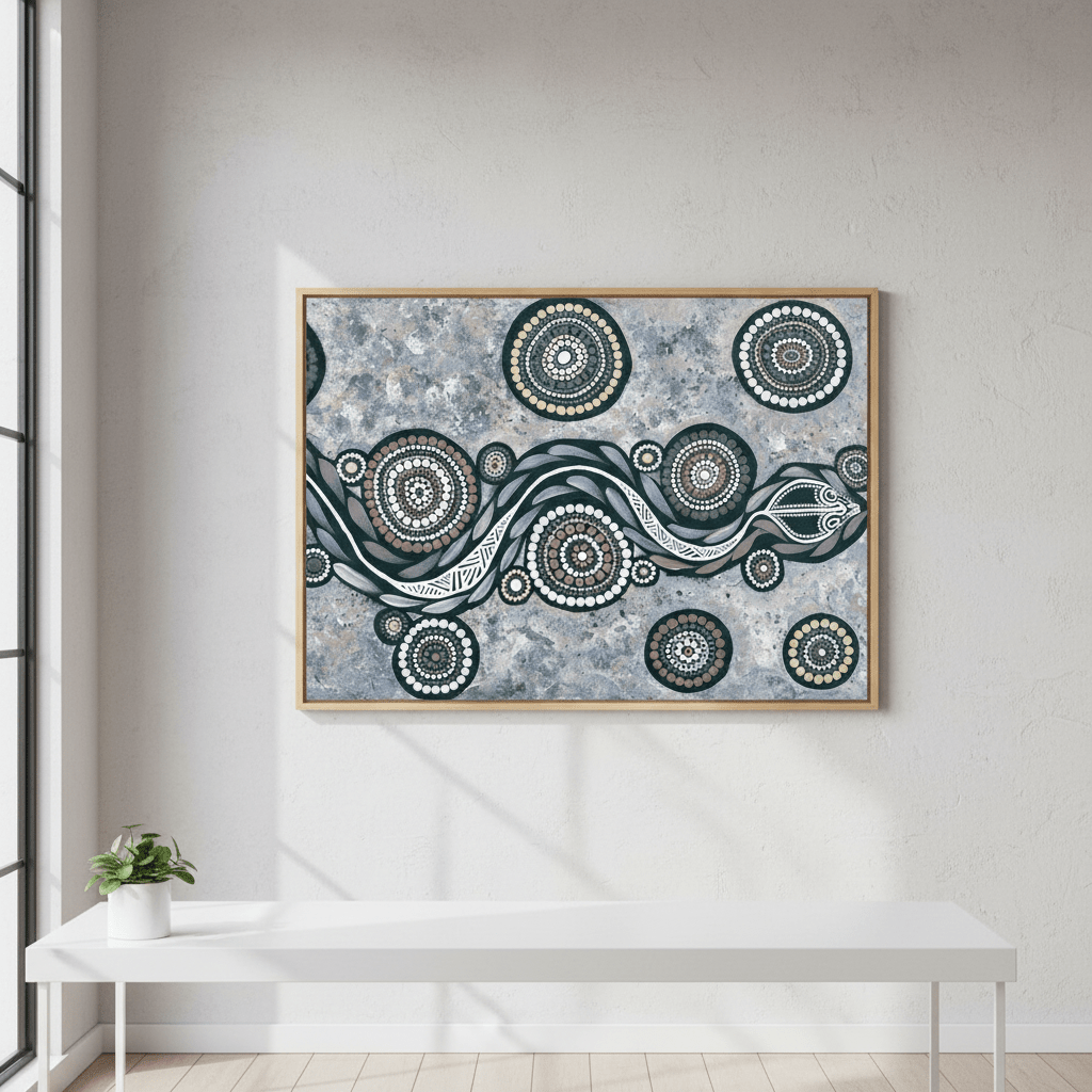 Snake on Long Voyage Blue Tone by Emma Rigney wall - art - picture - poster