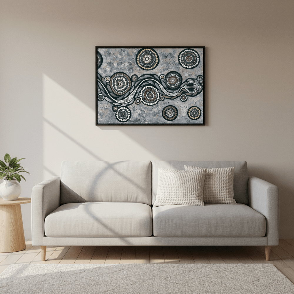 Snake on Long Voyage Blue Tone by Emma Rigney wall - art - picture - poster