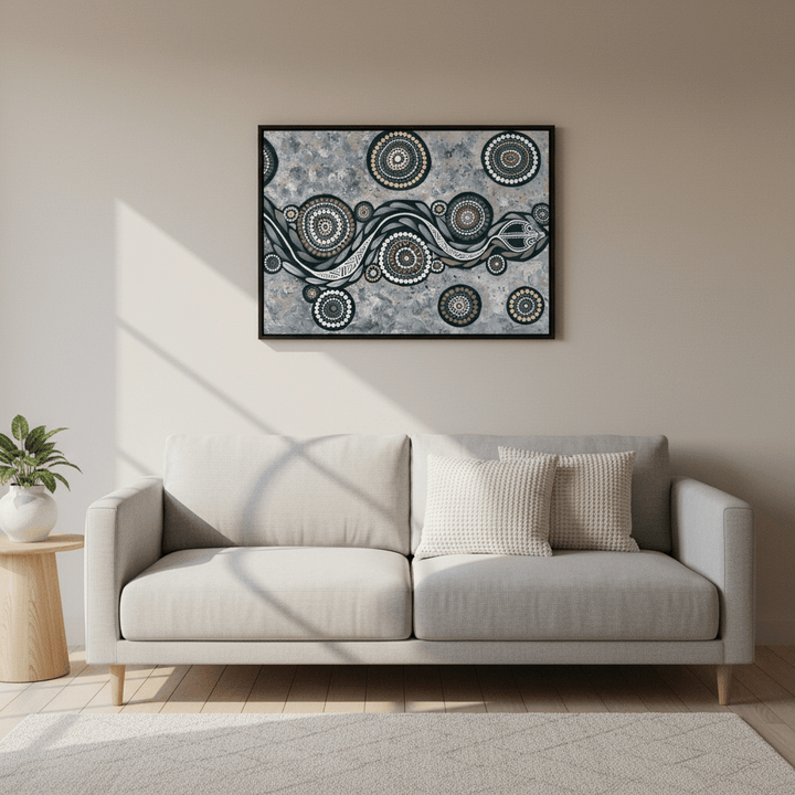 Snake on Long Voyage Blue Tone by Emma Rigney wall - art - picture - poster