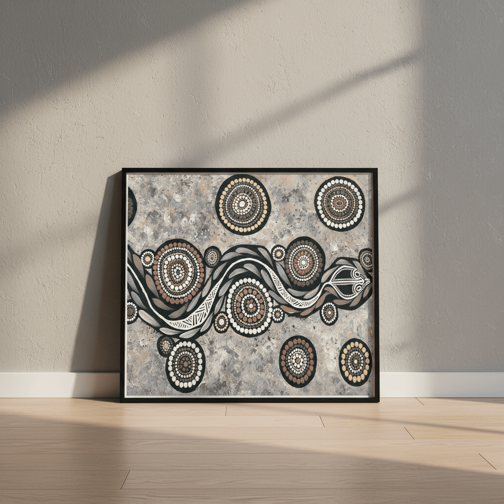 Snake on Long Voyage Blue Tone by Emma Rigney wall - art - picture - poster
