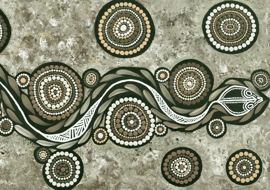 Snake on Long Voyage Earth Green Tone by Emma Rigney