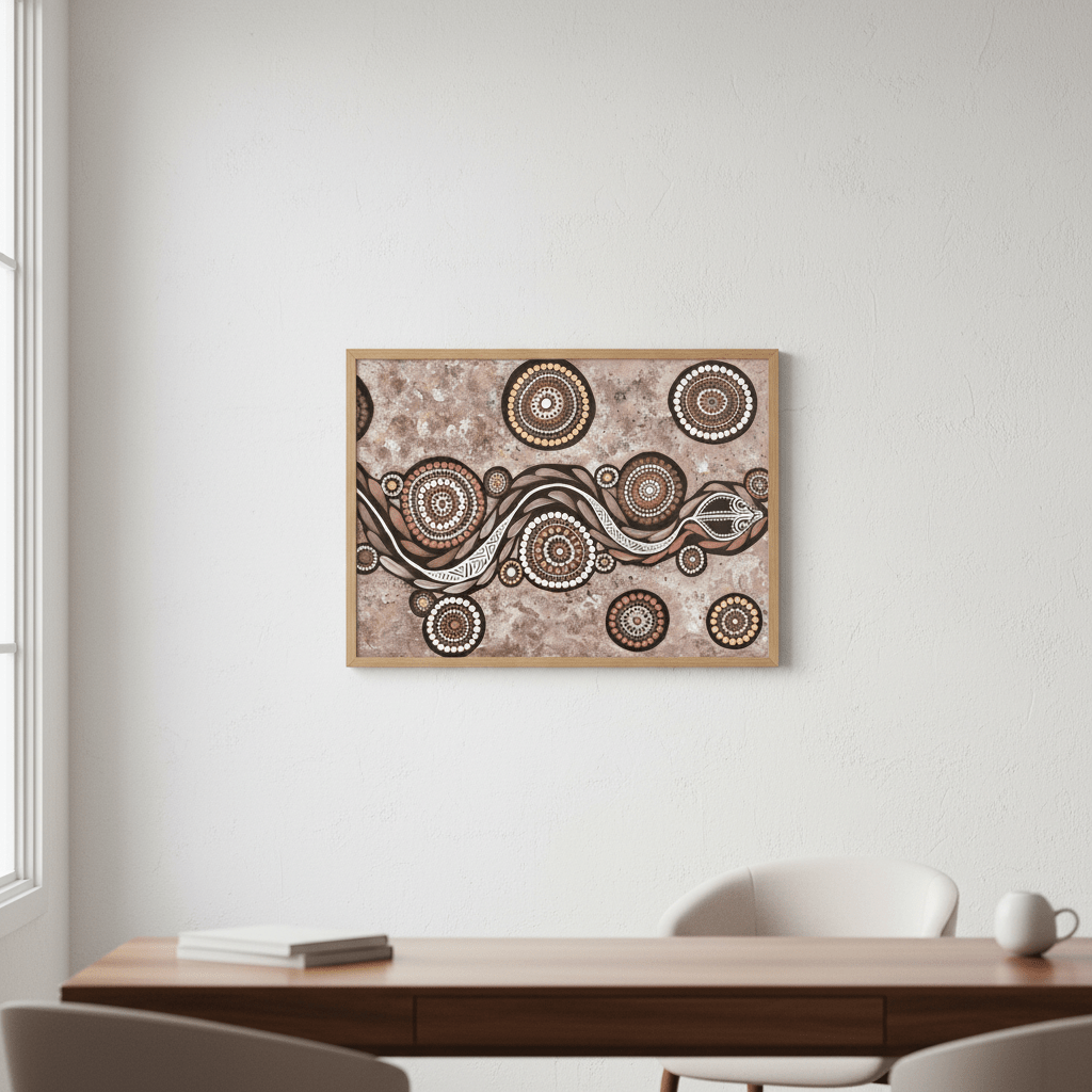 Snake on Long Voyage Mocha Tone by Emma Rigney wall - art - picture - poster