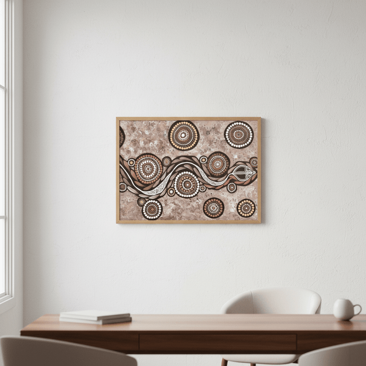 Snake on Long Voyage Mocha Tone by Emma Rigney wall - art - picture - poster