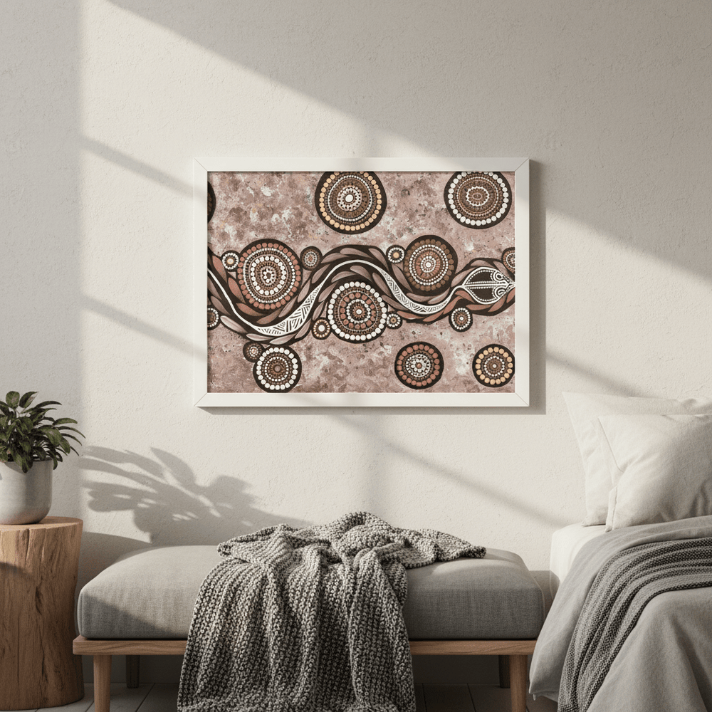 Snake on Long Voyage Mocha Tone by Emma Rigney wall - art - picture - poster