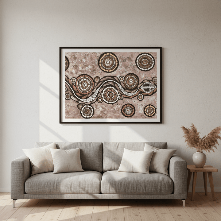Snake on Long Voyage Mocha Tone by Emma Rigney wall - art - picture - poster