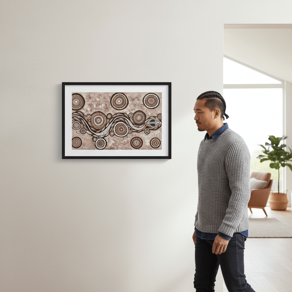 Snake on Long Voyage Mocha Tone by Emma Rigney wall - art - picture - poster