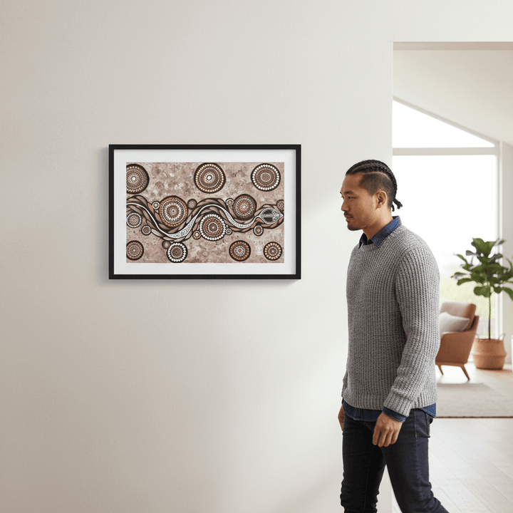 Snake on Long Voyage Mocha Tone by Emma Rigney wall - art - picture - poster