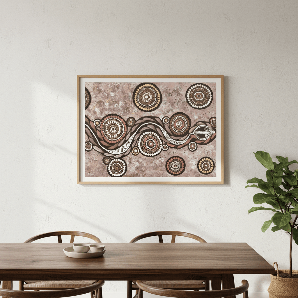 Snake on Long Voyage Mocha Tone by Emma Rigney wall - art - picture - poster