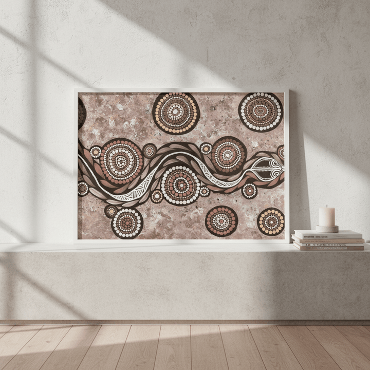 Snake on Long Voyage Mocha Tone by Emma Rigney wall - art - picture - poster