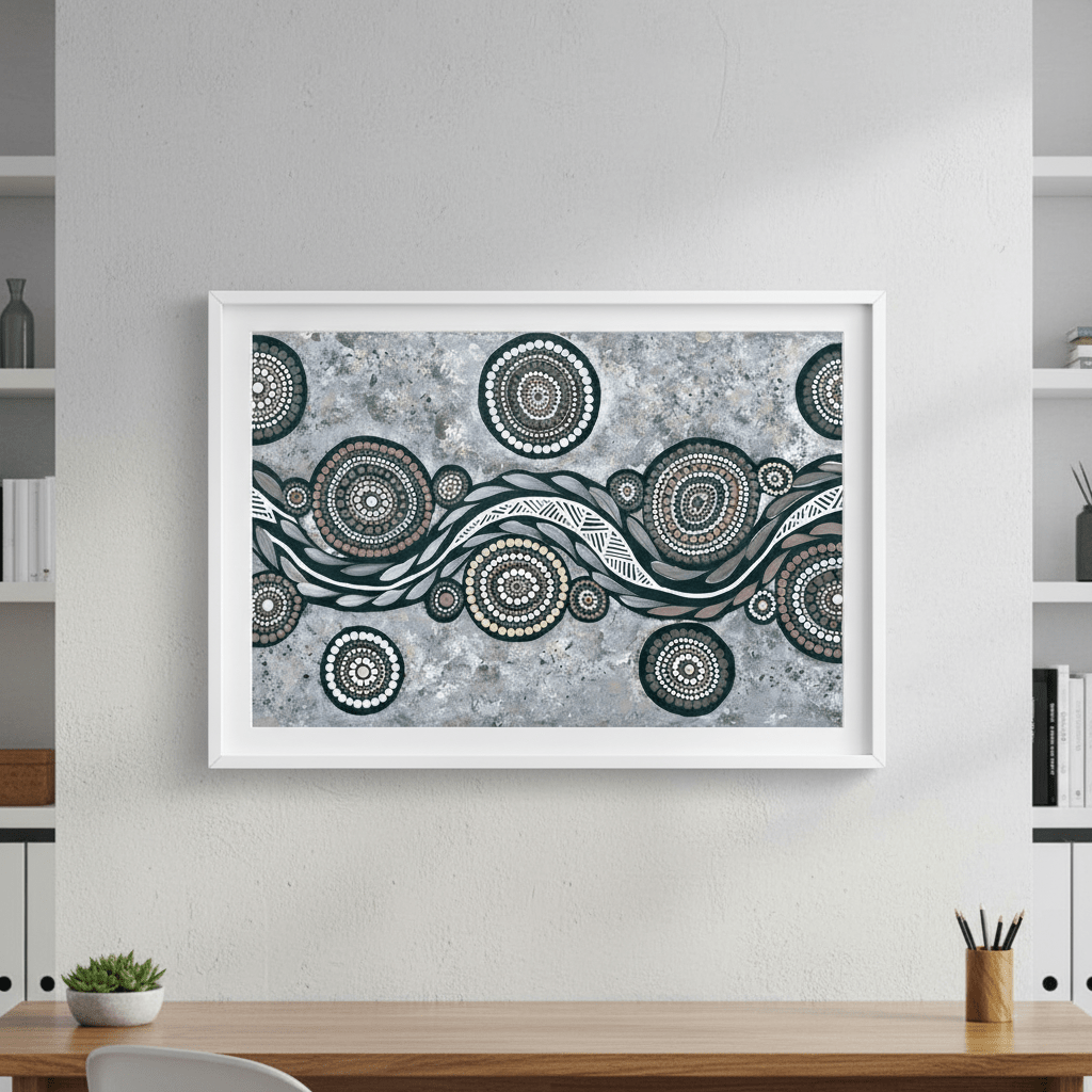 Snake on Wandering Trail Blue Tone by Emma Rigney wall - art - picture - poster