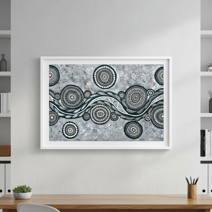 Snake on Wandering Trail Blue Tone by Emma Rigney wall - art - picture - poster