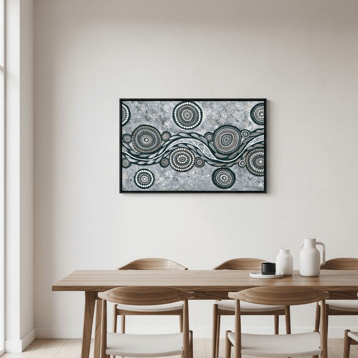 Snake on Wandering Trail Blue Tone by Emma Rigney wall - art - picture - poster