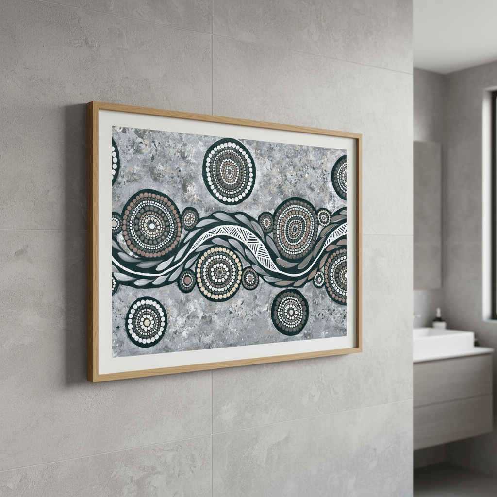 Snake on Wandering Trail Blue Tone by Emma Rigney wall - art - picture - poster