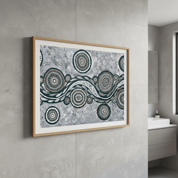 Snake on Wandering Trail Blue Tone by Emma Rigney wall - art - picture - poster