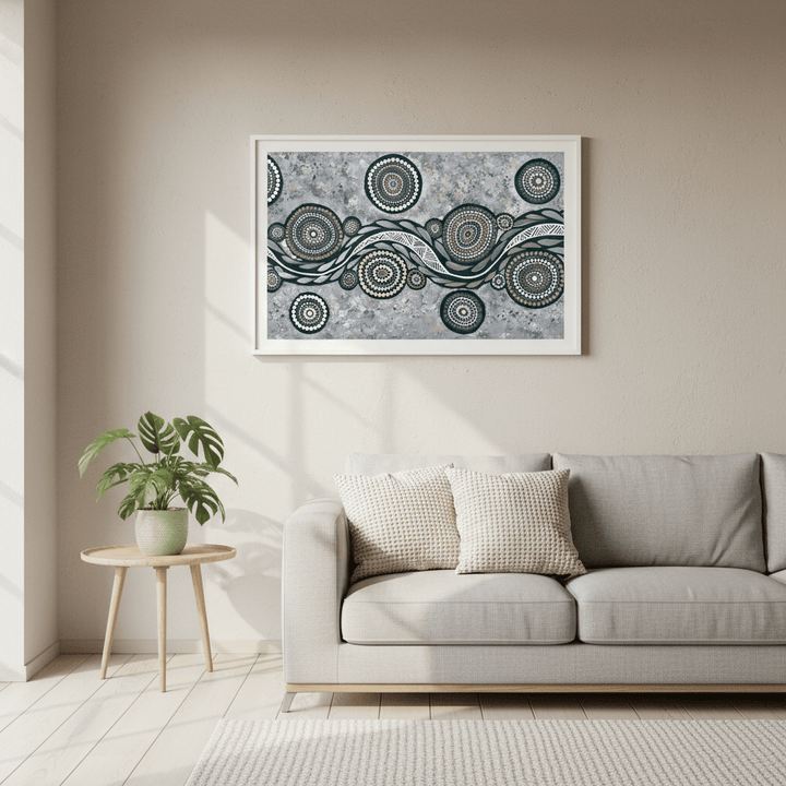 Snake on Wandering Trail Blue Tone by Emma Rigney wall - art - picture - poster