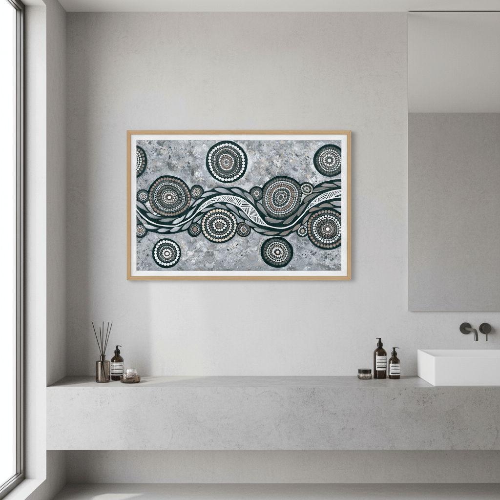 Snake on Wandering Trail Blue Tone by Emma Rigney wall - art - picture - poster