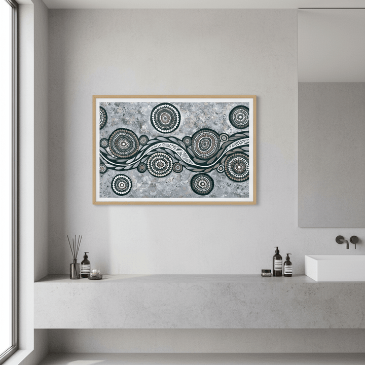 Snake on Wandering Trail Blue Tone by Emma Rigney wall - art - picture - poster