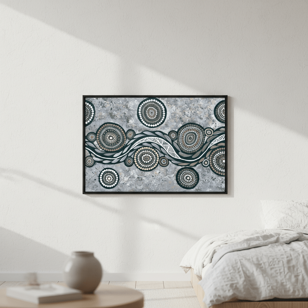 Snake on Wandering Trail Blue Tone by Emma Rigney wall - art - picture - poster