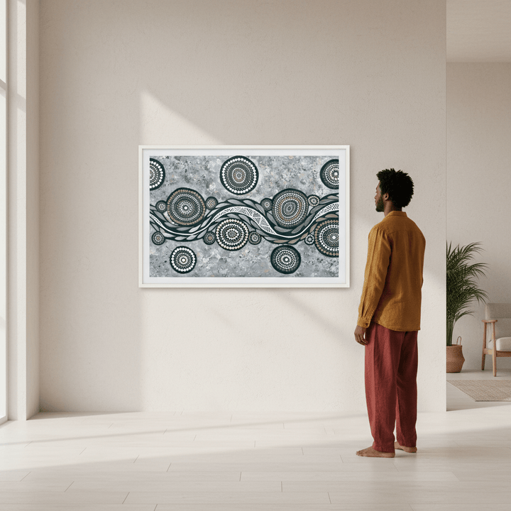 Snake on Wandering Trail Blue Tone by Emma Rigney wall - art - picture - poster