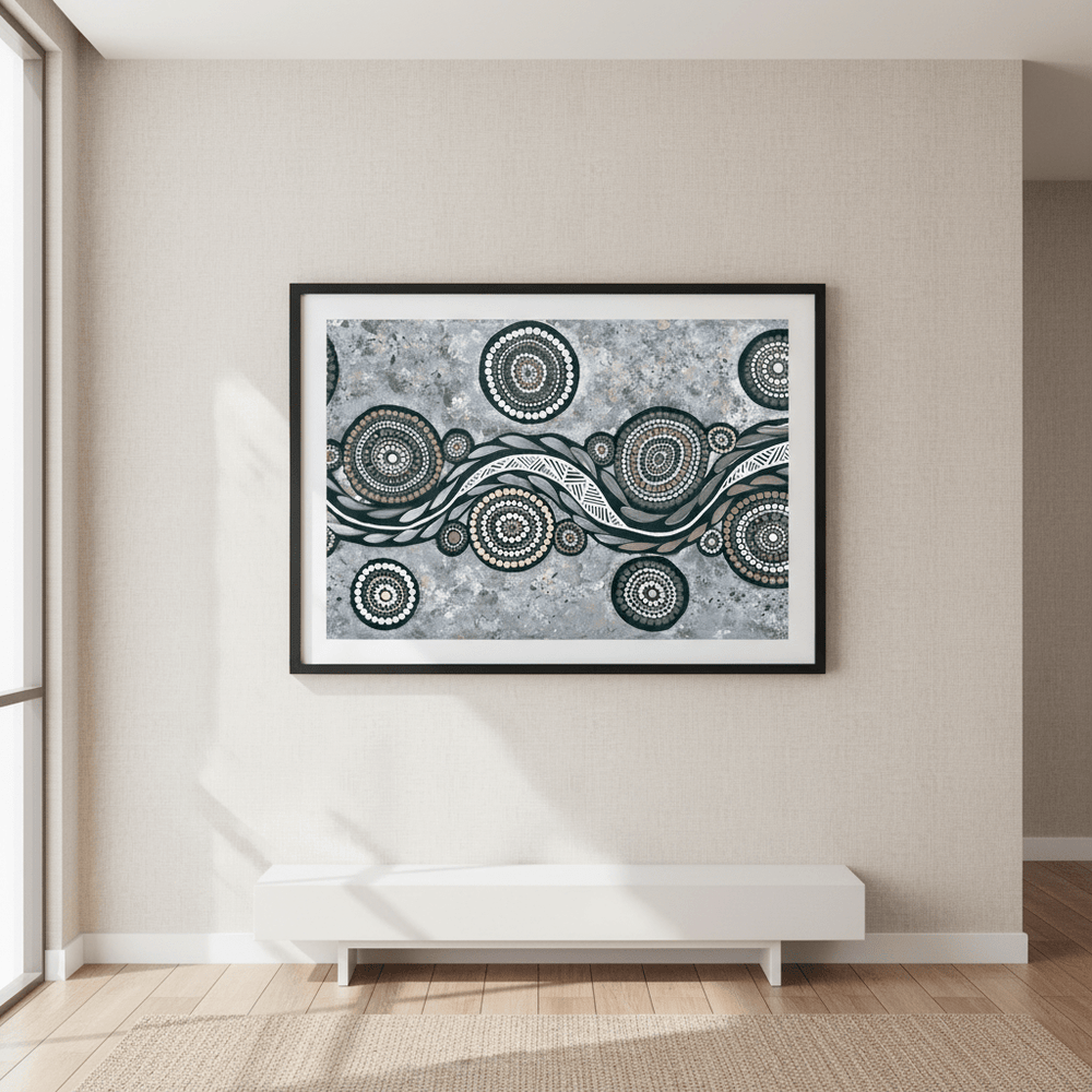 Snake on Wandering Trail Blue Tone by Emma Rigney wall - art - picture - poster