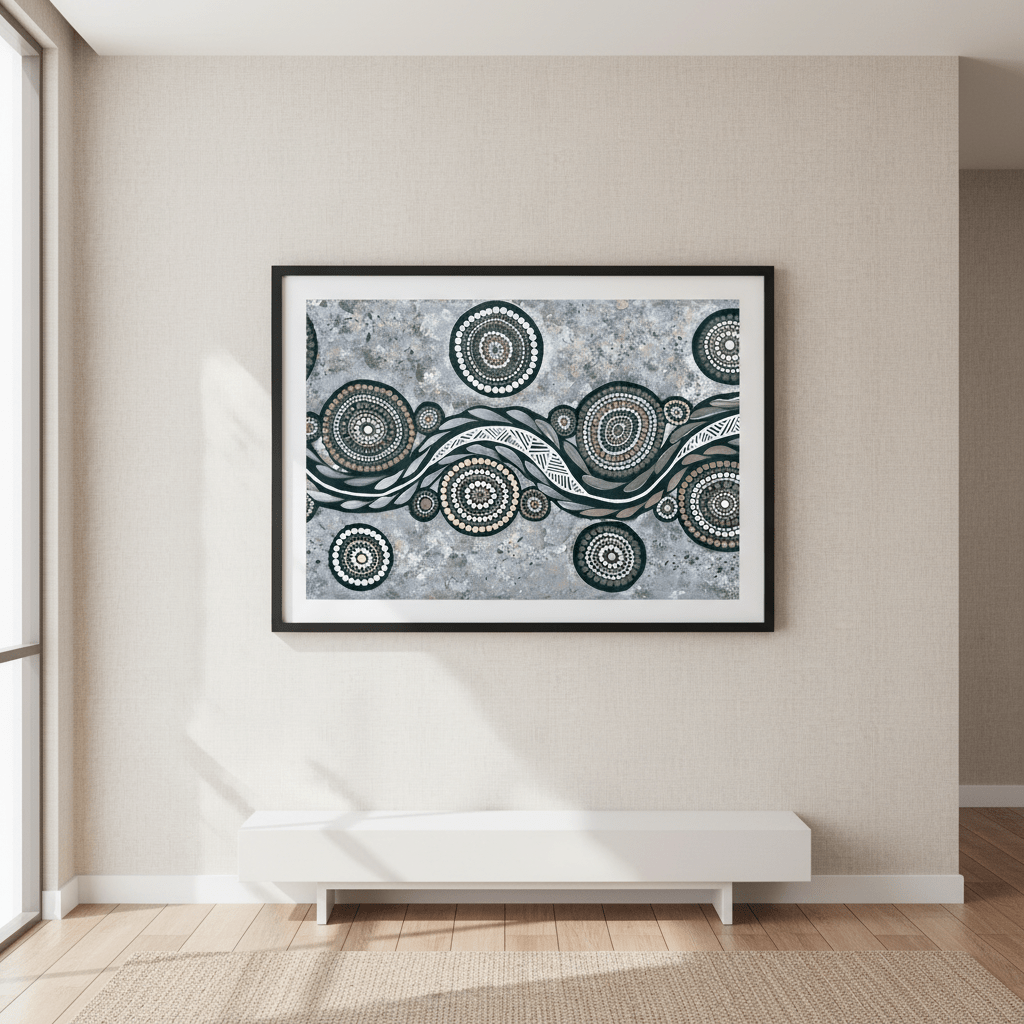 Snake on Wandering Trail Blue Tone by Emma Rigney wall - art - picture - poster