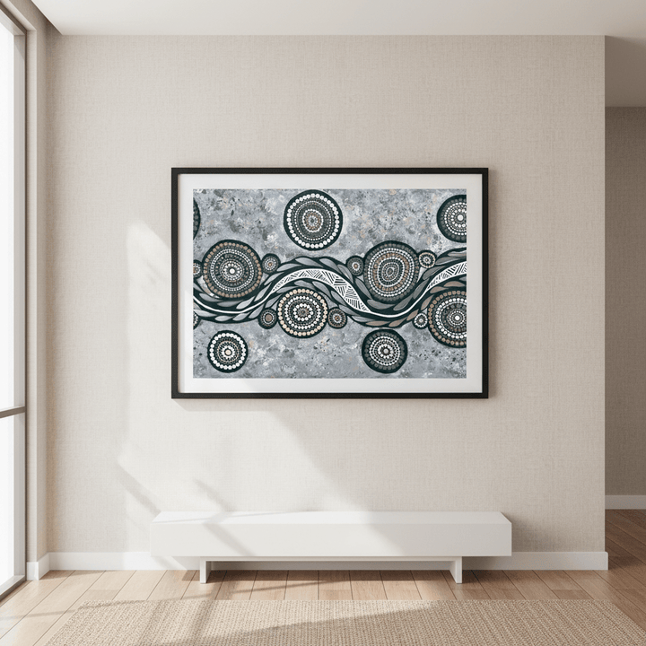 Snake on Wandering Trail Blue Tone by Emma Rigney wall - art - picture - poster