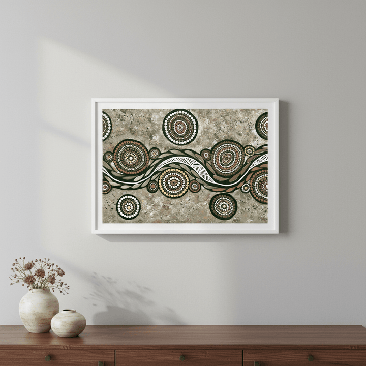 Snake on Wandering Trail Earth Green Tone by Emma Rigney wall - art - picture - poster