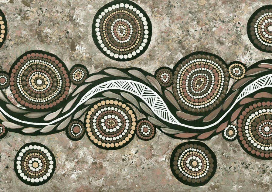 Snake on Wandering Trail Earth Green Tone by Emma Rigney