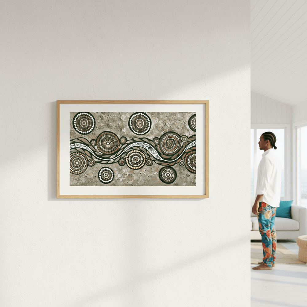 Snake on Wandering Trail Earth Green Tone by Emma Rigney wall - art - picture - poster