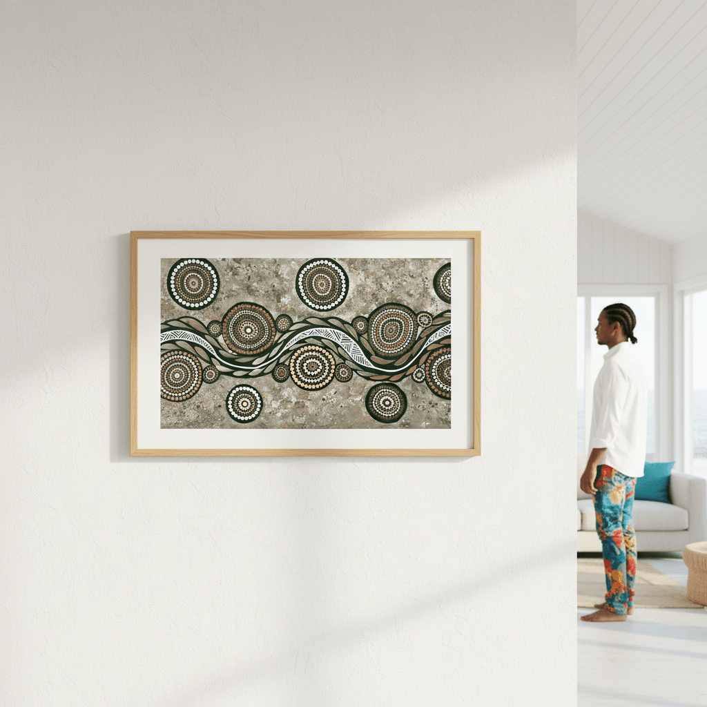 Snake on Wandering Trail Earth Green Tone by Emma Rigney wall - art - picture - poster