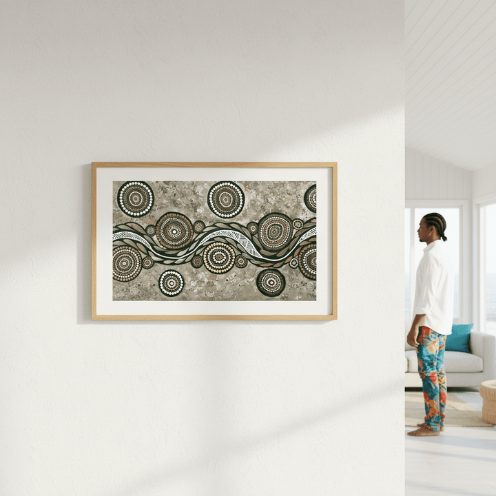 Snake on Wandering Trail Earth Green Tone by Emma Rigney wall - art - picture - poster