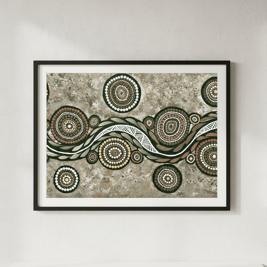 Snake on Wandering Trail Earth Green Tone by Emma Rigney wall - art - picture - poster