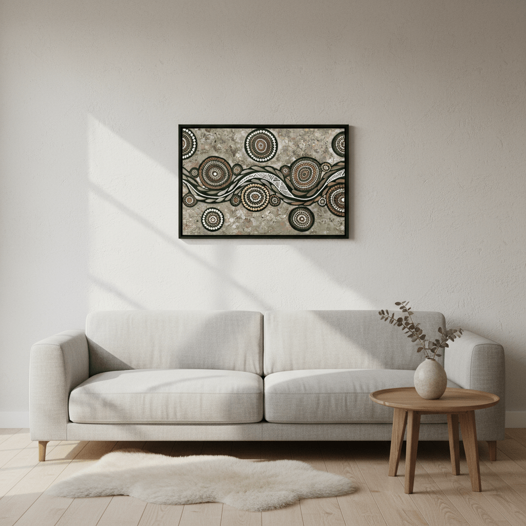 Snake on Wandering Trail Earth Green Tone by Emma Rigney wall - art - picture - poster