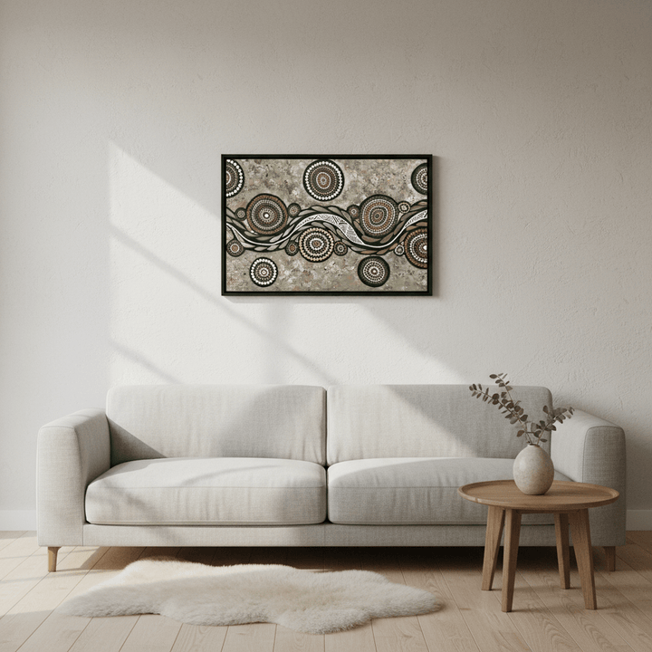 Snake on Wandering Trail Earth Green Tone by Emma Rigney wall - art - picture - poster