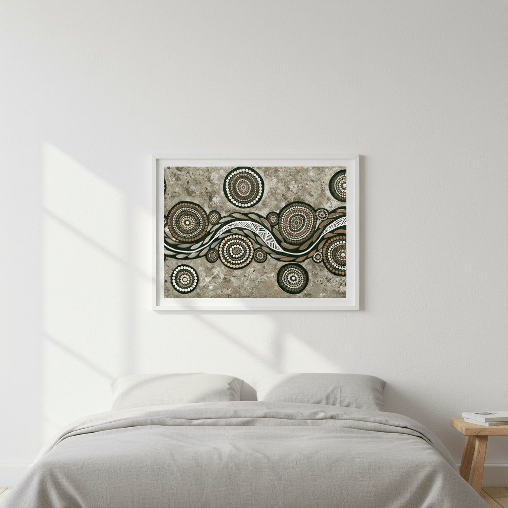 Snake on Wandering Trail Earth Green Tone by Emma Rigney wall - art - picture - poster