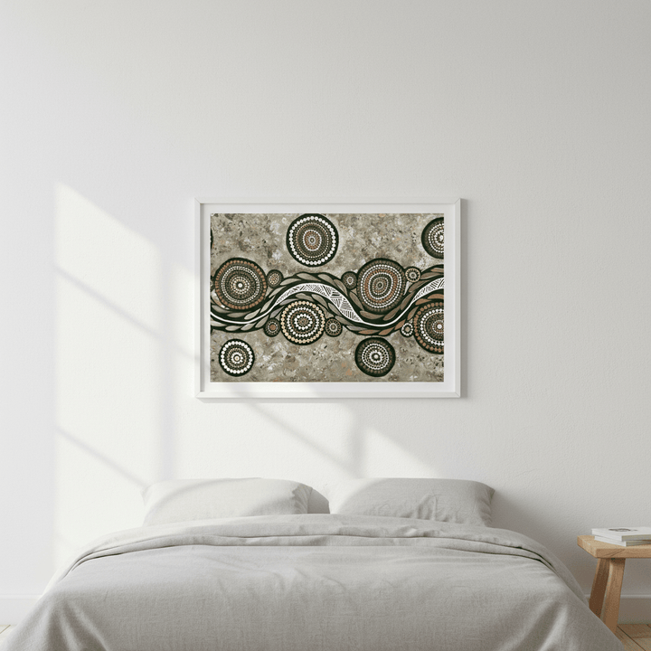 Snake on Wandering Trail Earth Green Tone by Emma Rigney wall - art - picture - poster