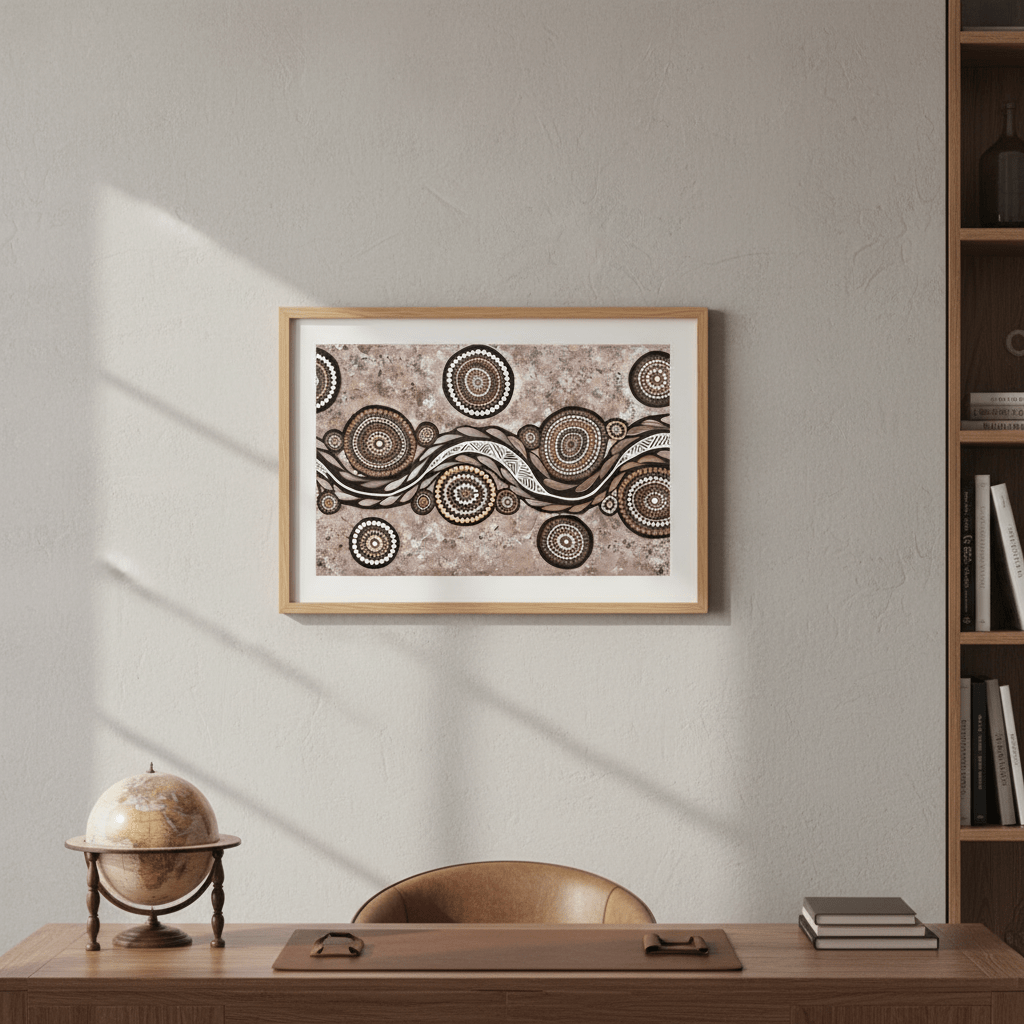 Snake on Wandering Trail Mocha by Emma Rigney wall - art - picture - poster